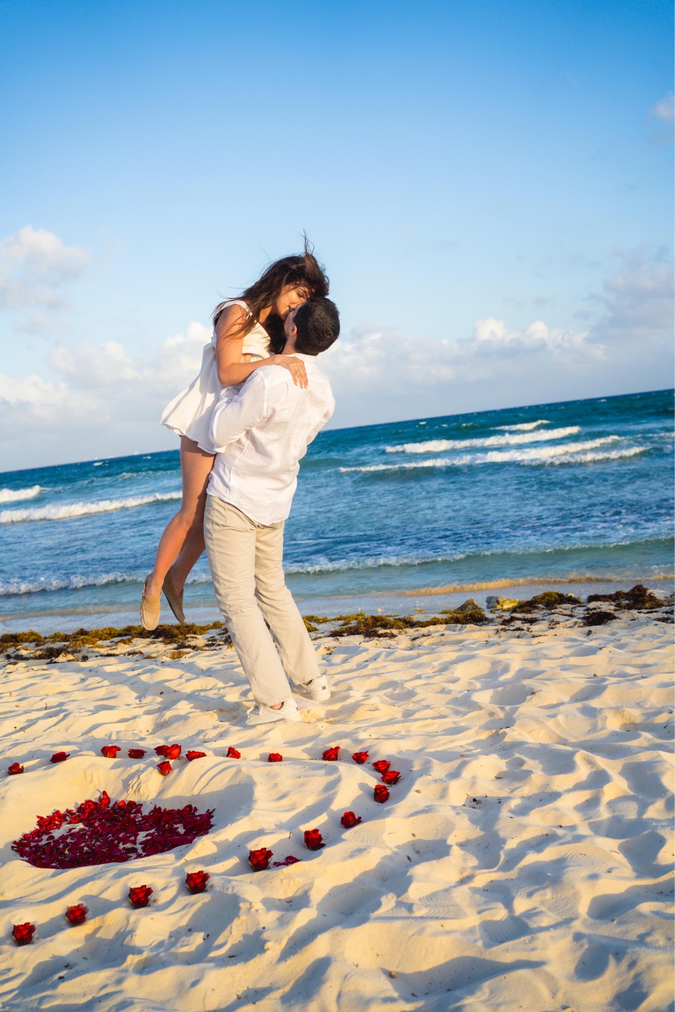 Couple at sunset on the beach